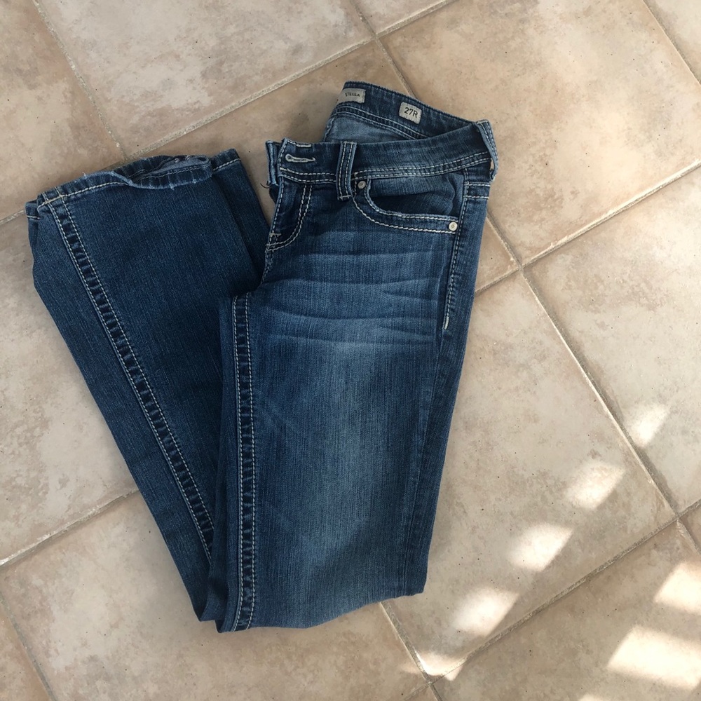 buckle boot cut jeans